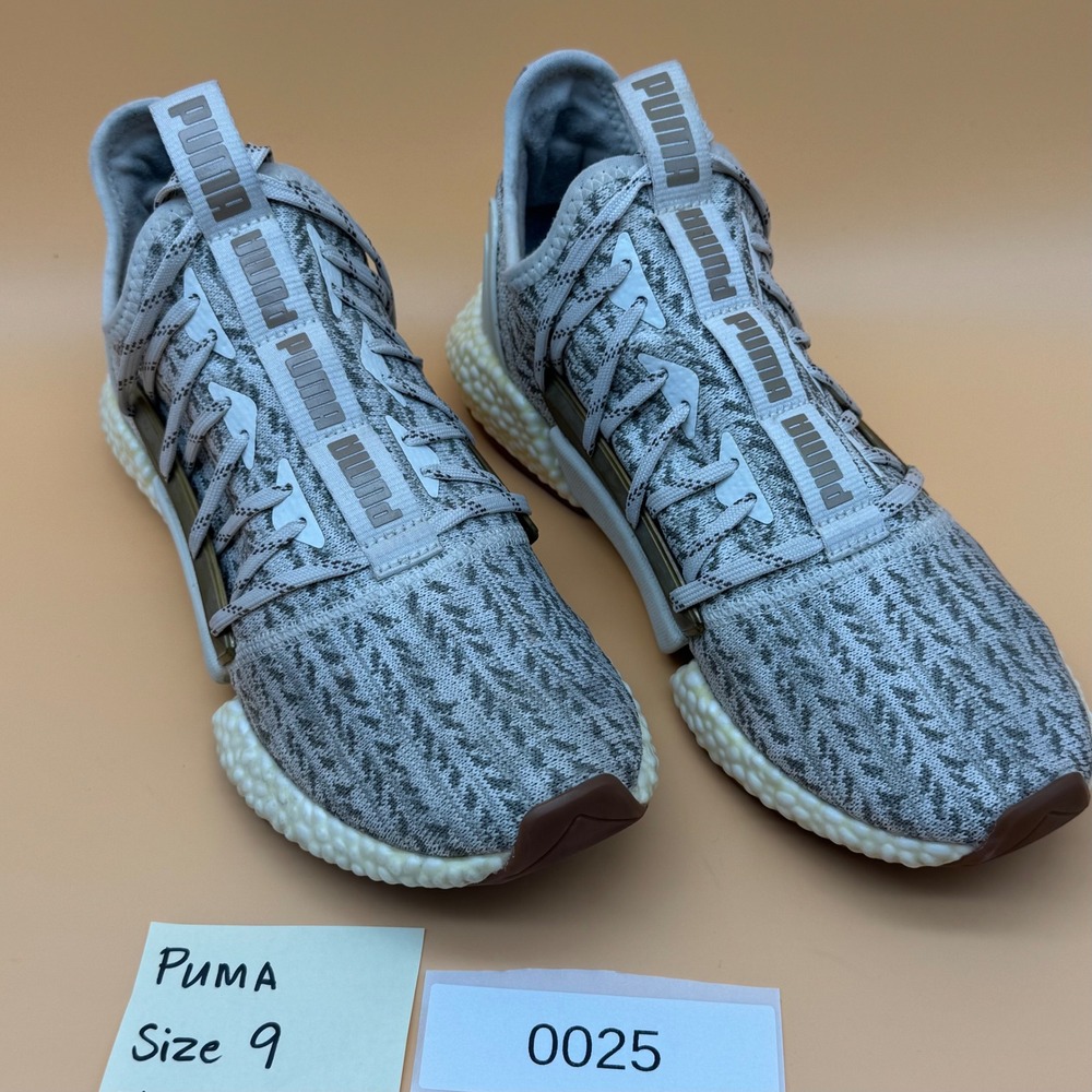 Puma‎ Hybrid Running Shoes Women Size 9 Gray Knit Sneakers Athletic